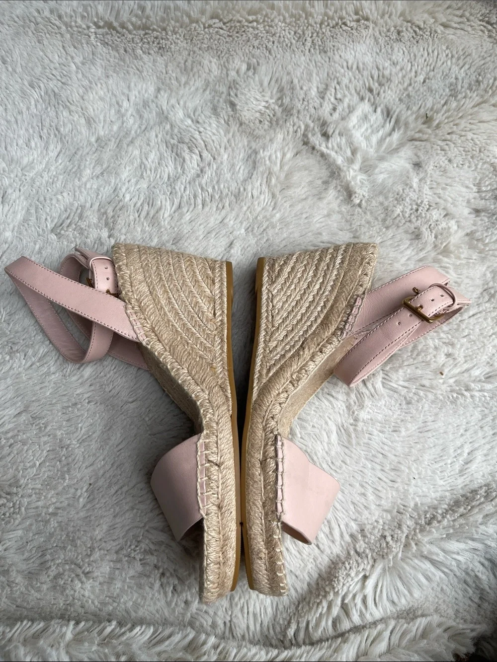 Tory Burch Bima Leather Espadrille Ankle-Strap Sandals in pink Size 9